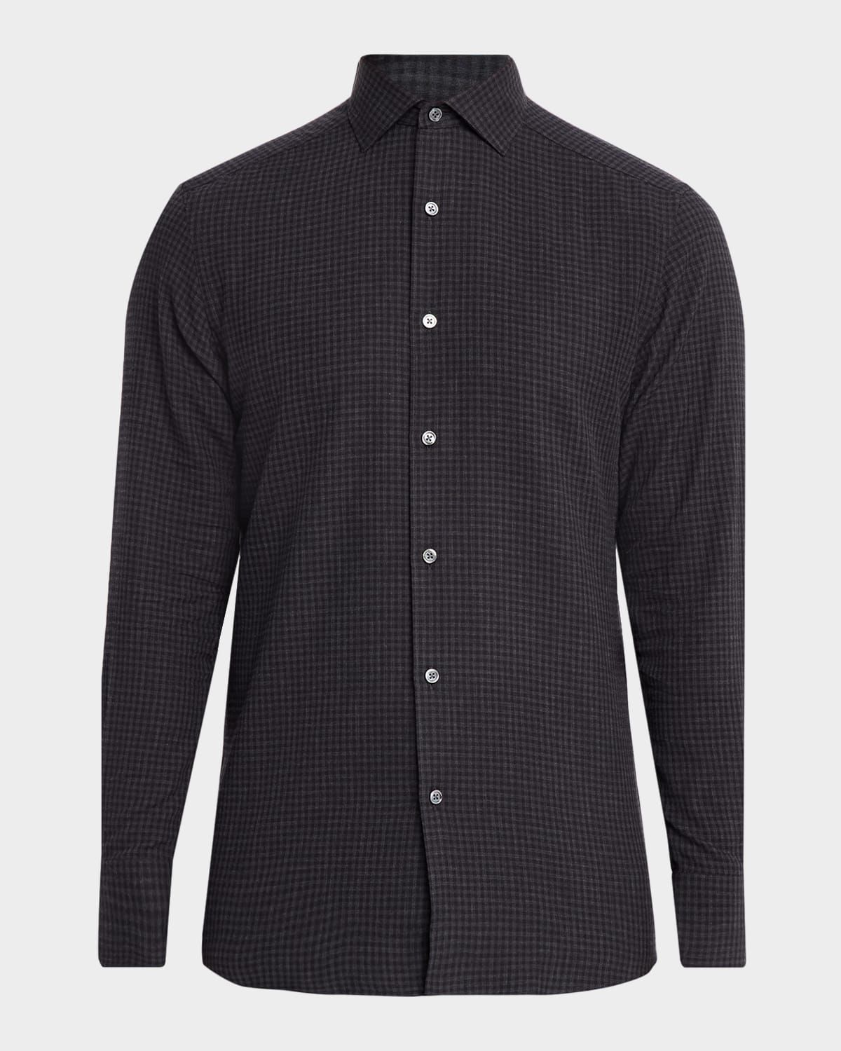Men & apos;s Cotton and Cashmere Check Button-Down Shirt
