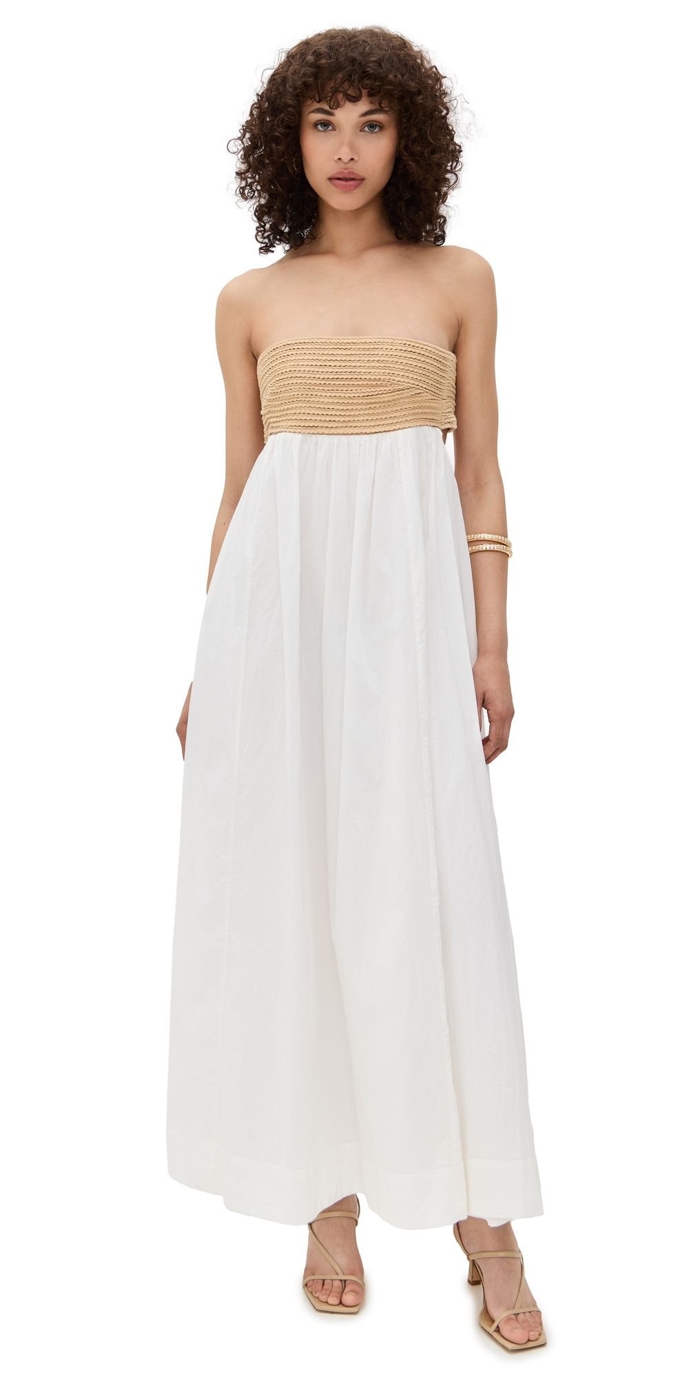Show Me Your Mumu Dockside Maxi Dress White Voile With Twisted Rope M