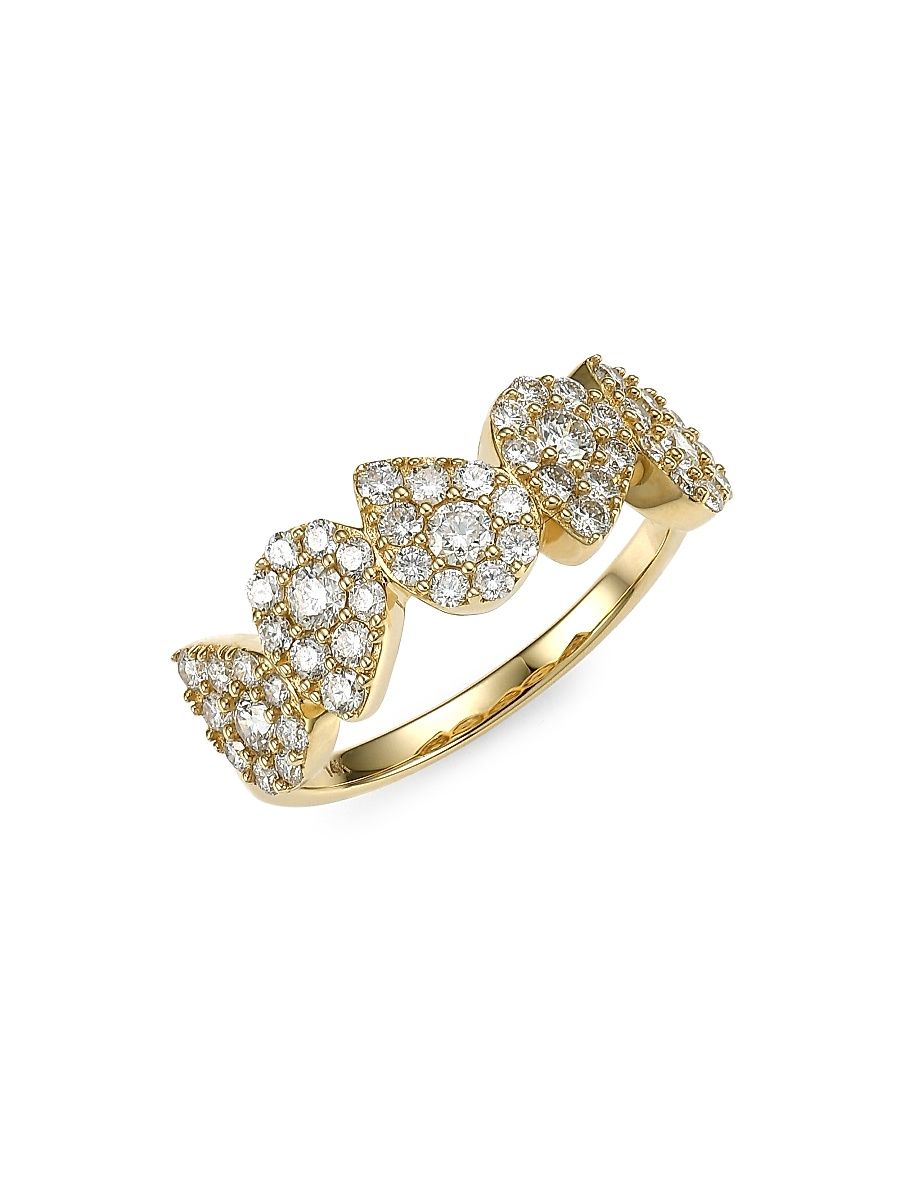 Women's 14K Yellow Gold & Diamond Pavé Ring - Size 7