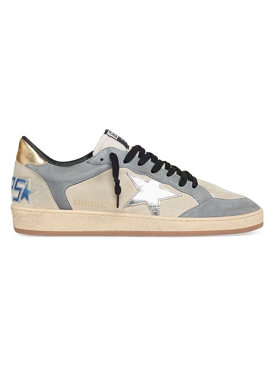 Men's Ball Star Leather Low-Top Sneakers - Grey - Size 11