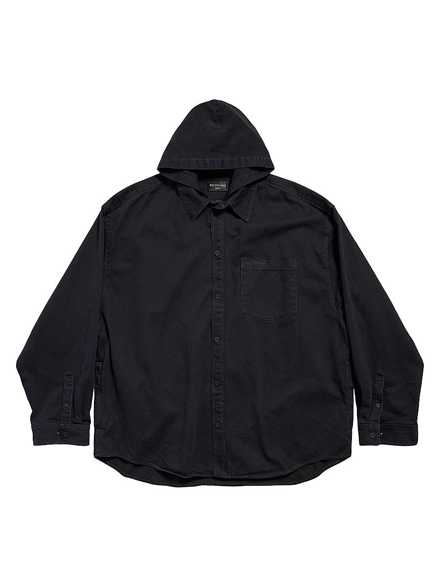 Men's Parka Denim Jacket - Black - Size Small