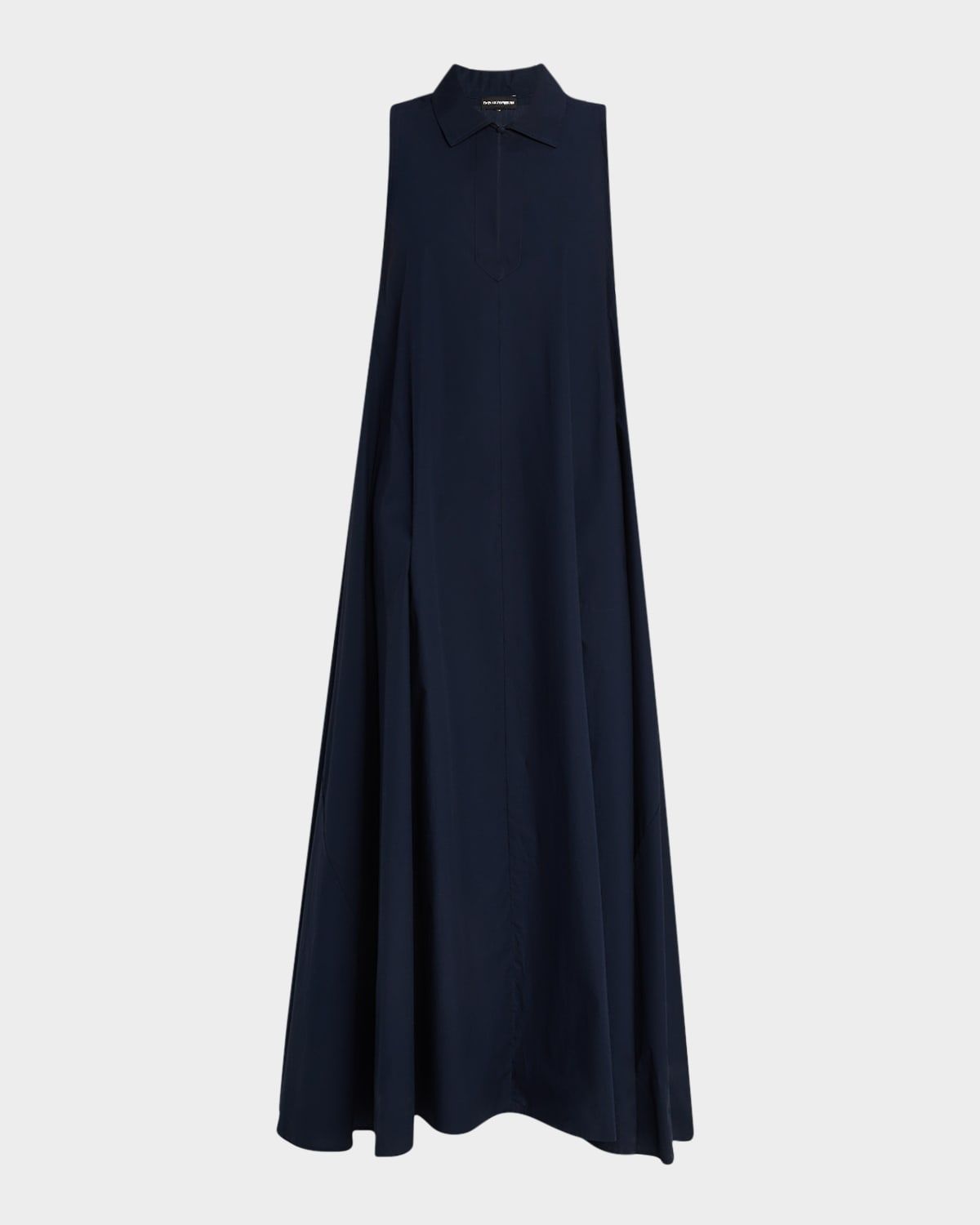 Trapeze Cotton Poplin Maxi Shirtdress