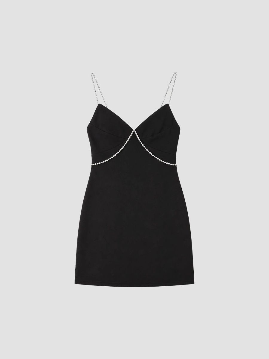 Theme Girl's Girl's Kat Rhinestone Chainlink Minidress - Black - Size 16