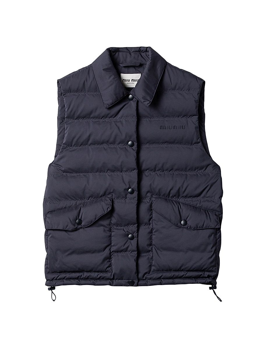 Women's Technical Pongé Down Vest - Blue - Size 8