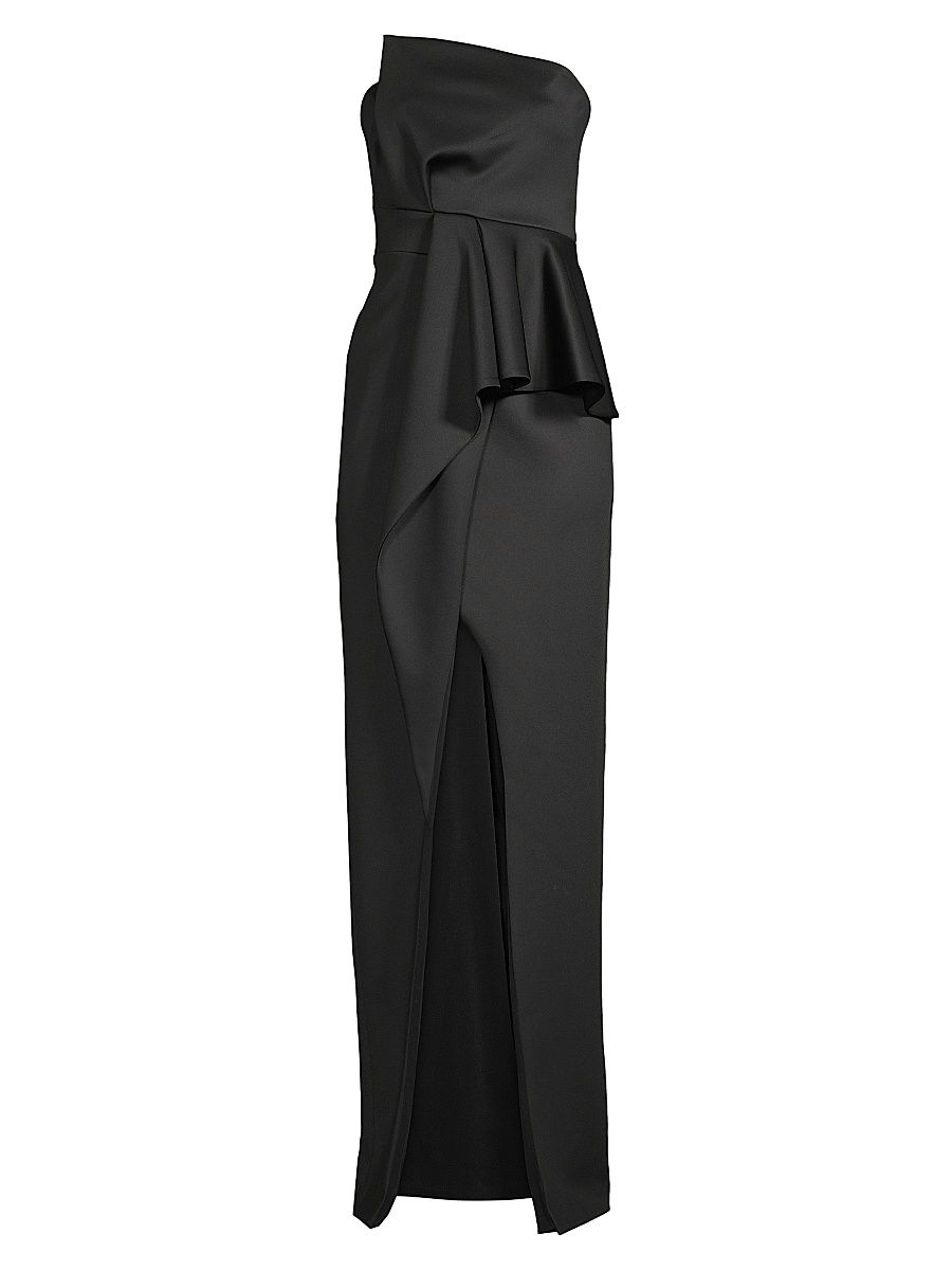 Women's Jonas Asymmetrical Draped Gown - Black - Size 10
