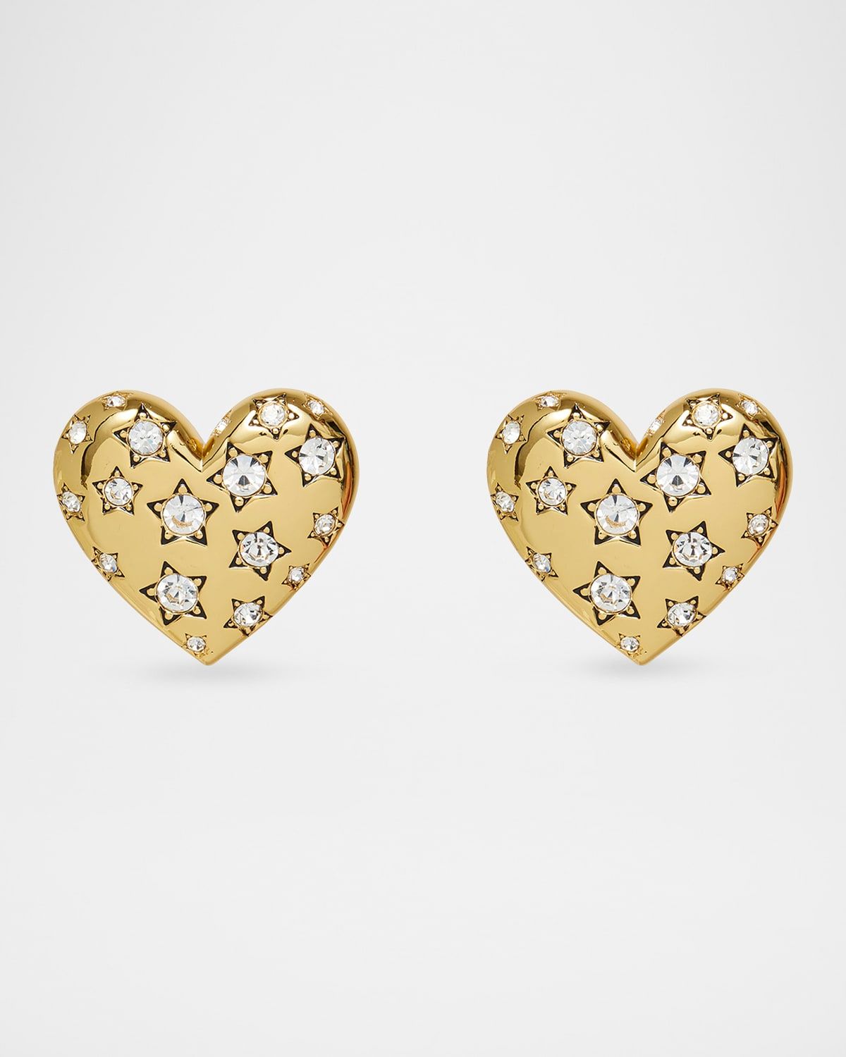 Celestial Heart Button Earrings