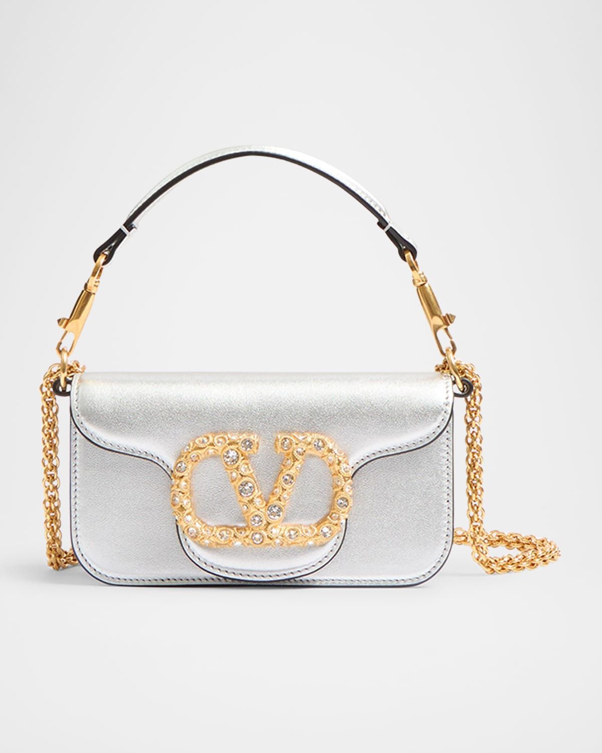 Loco Small Metallic Leather Shoulder Bag