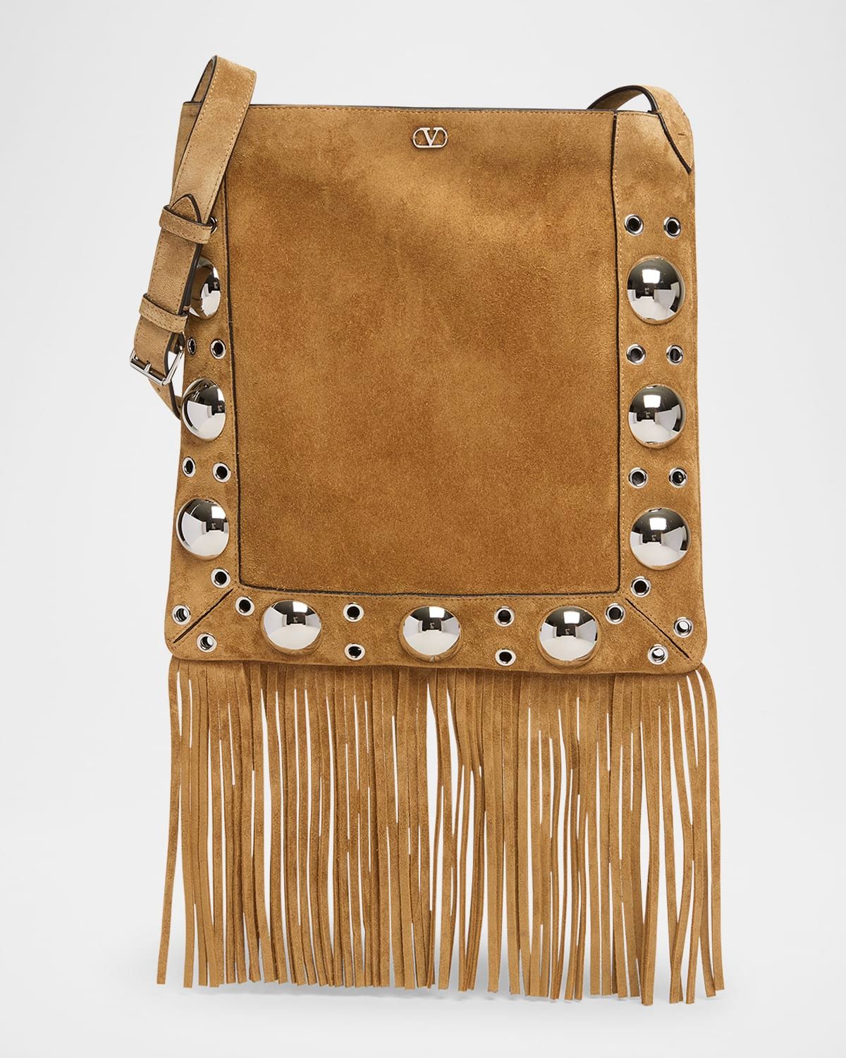 Nellcote Fringe Studded Suede Crossbody Bag