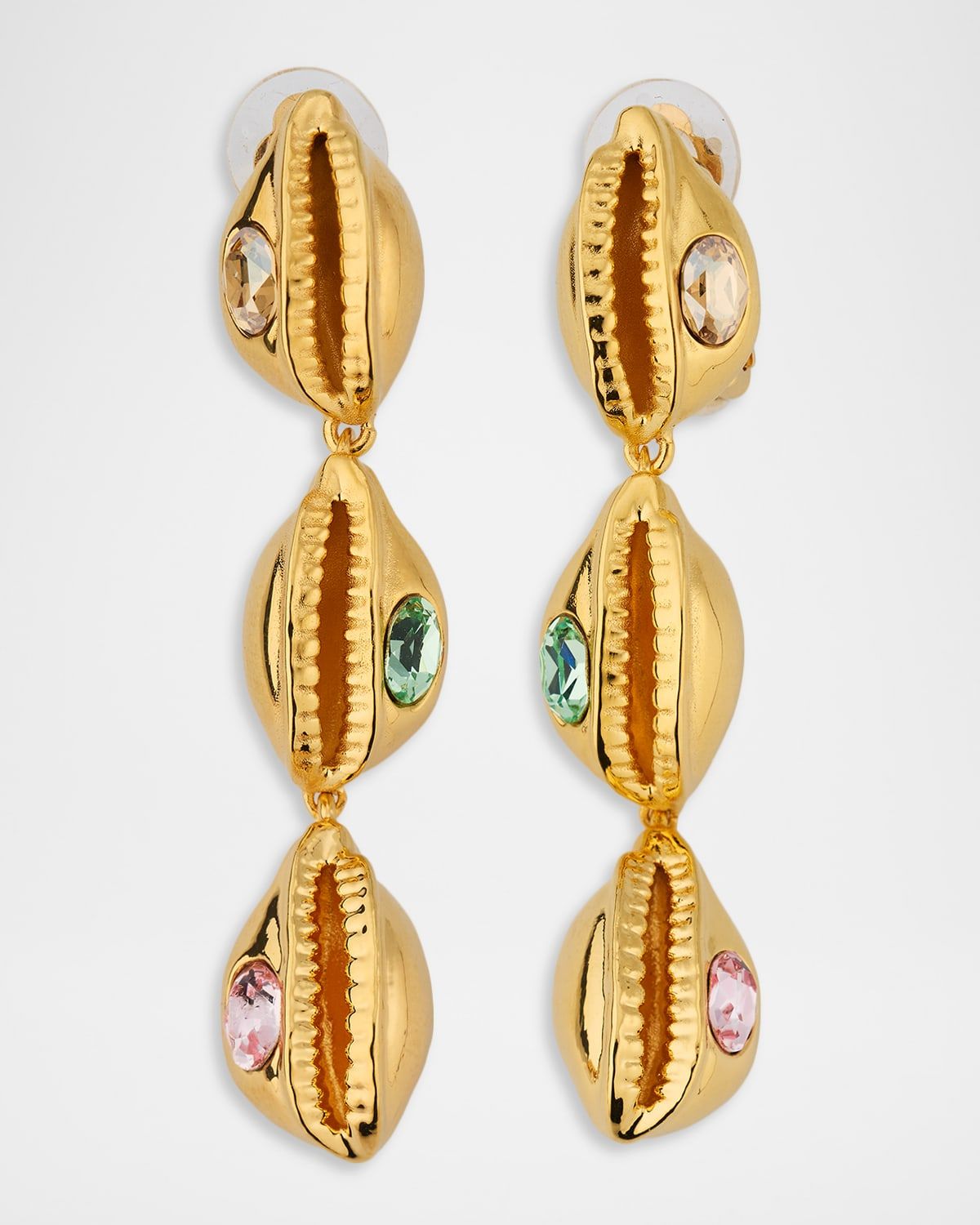 Cowrie Shell Clip-On Drop Earrings