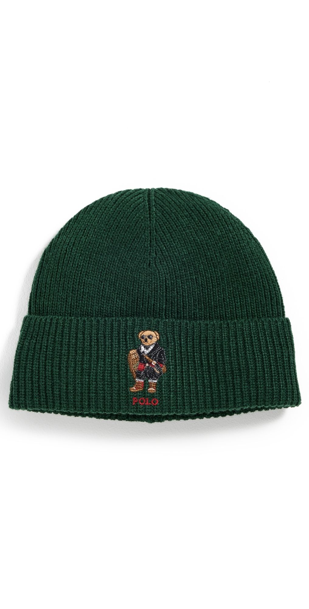 Polo Ralph Lauren Holiday Bear Beanie Hunt Club Green One Size