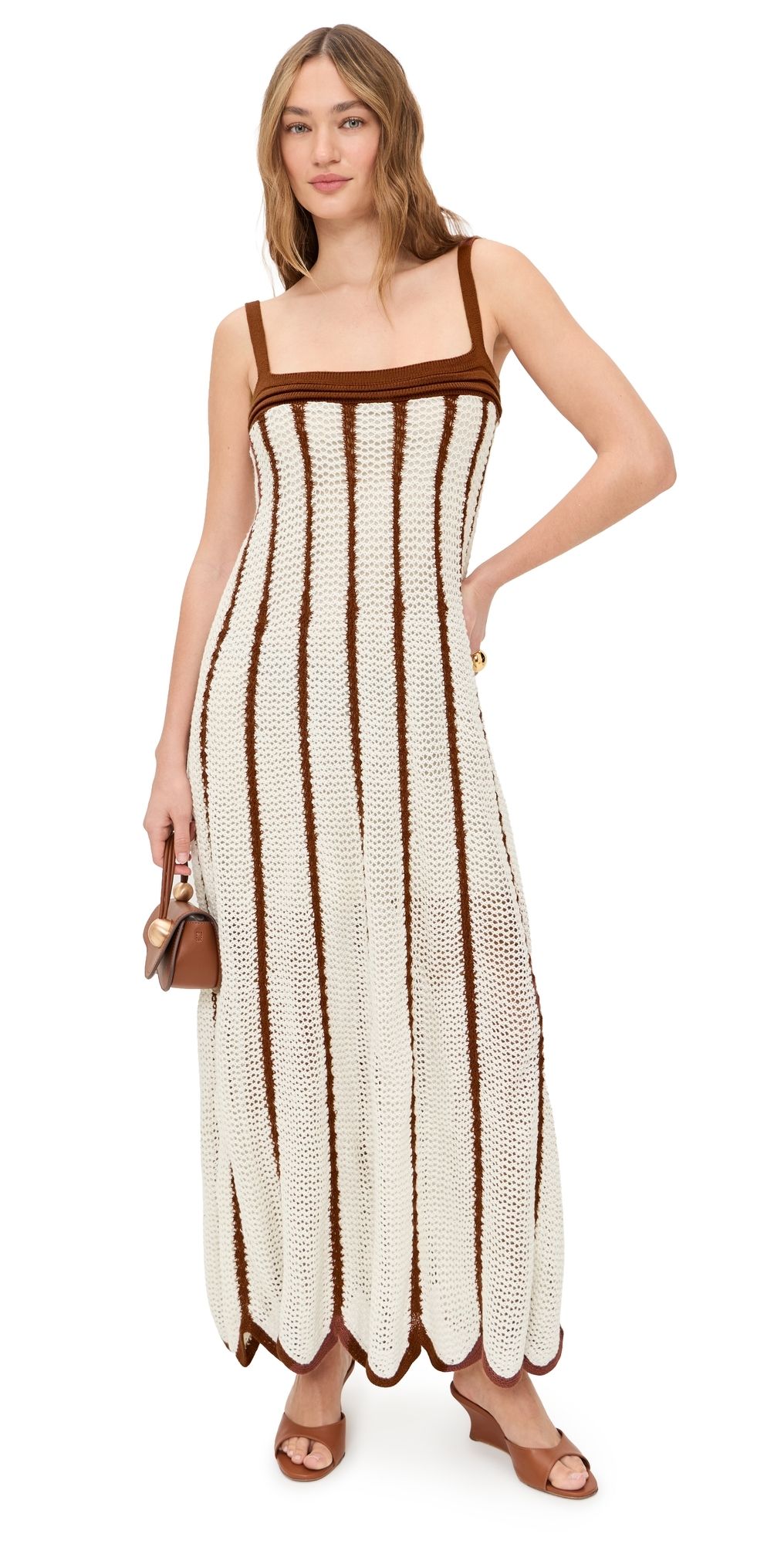 Dress To Cacao Knit Maxi Dress Off White L