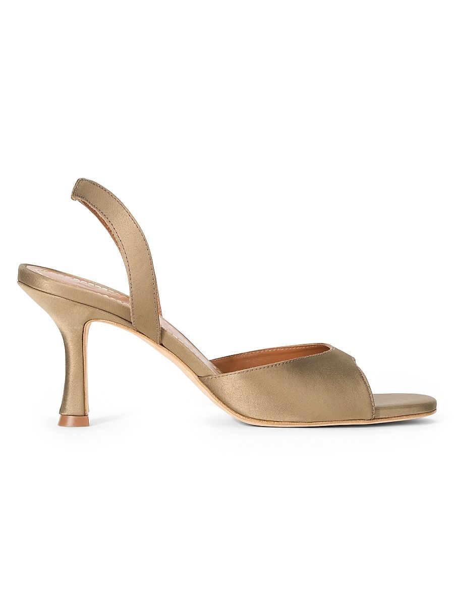 Women's Brigitte Satin Slingback Sandals - Truffle - Size 10.5