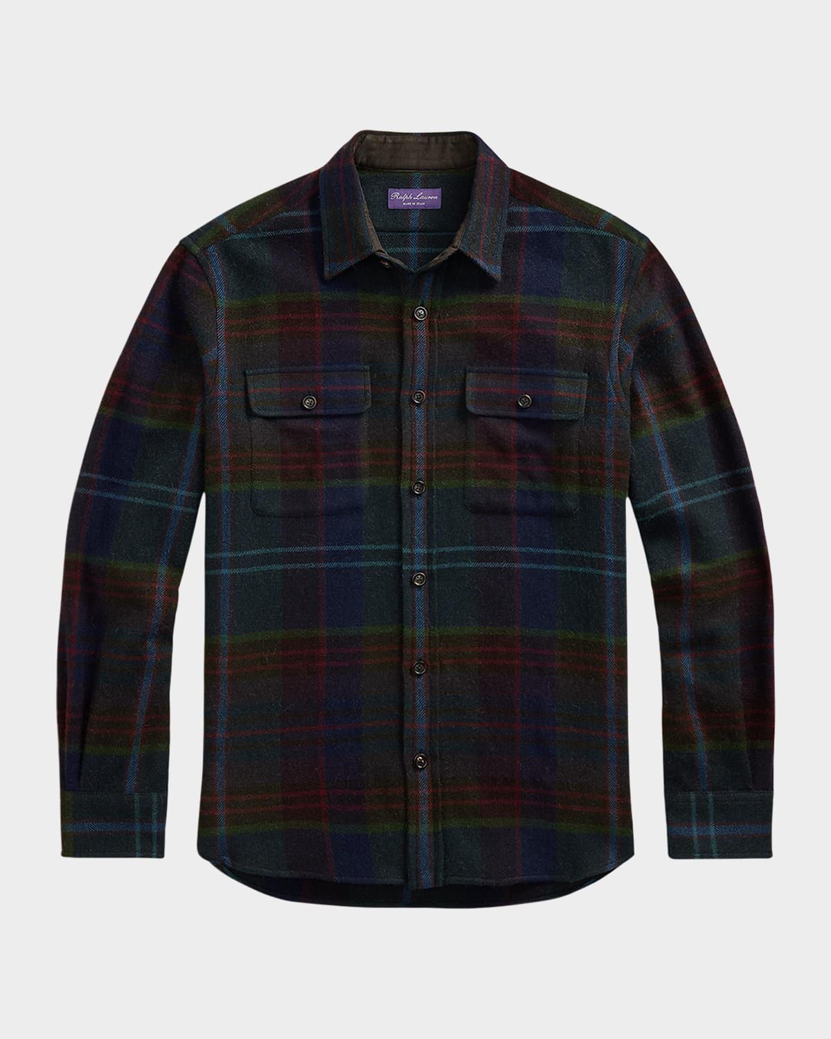 Men & apos;s Bradley Plaid Wool Twill Shirt