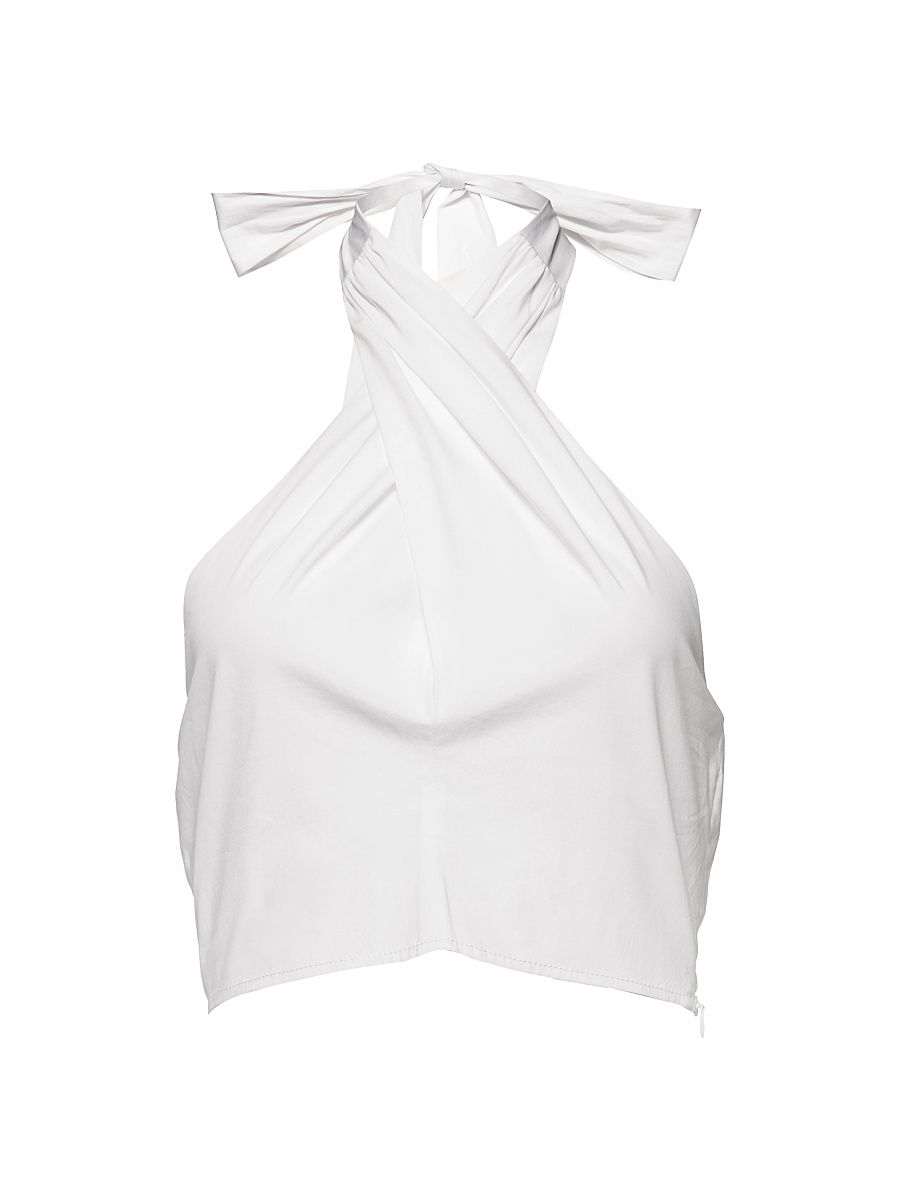 Women's Kai Crisscross Halter Top - White - Size 16