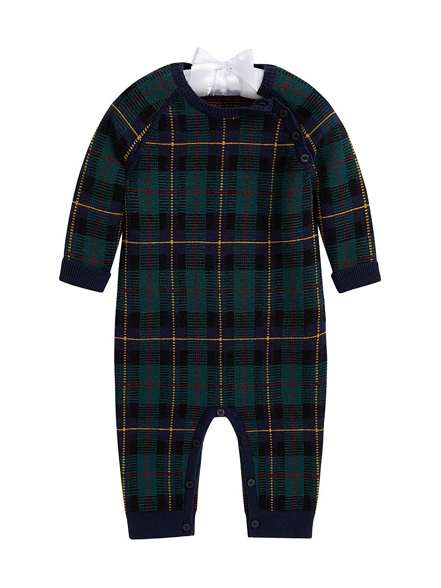 Baby Boy's Wool Plaid Coverall - Navy Multi - Size 9 Months