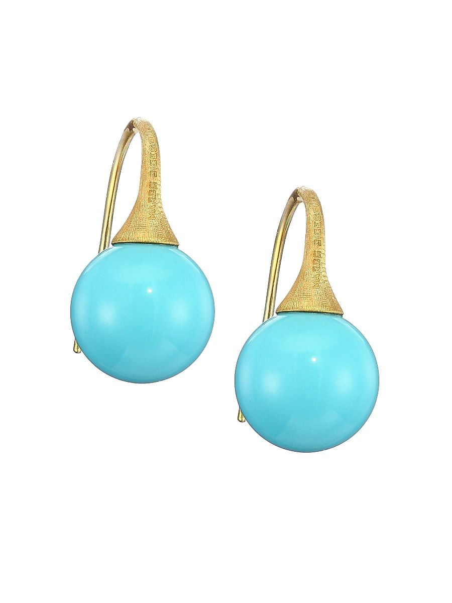 Women's 18K Yellow Gold & Turquoise Drop Earrings - Gold