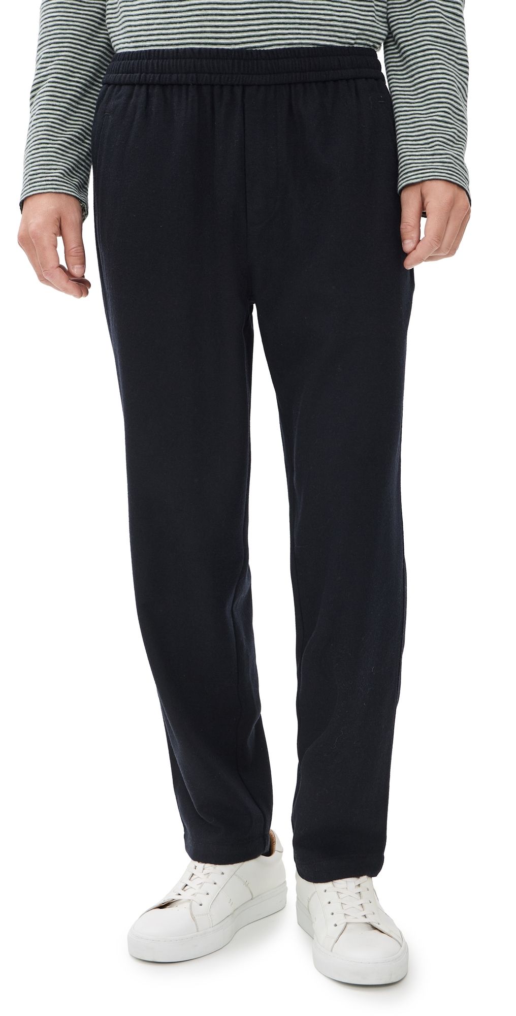 Wax London Tyne Brushed Wool Trousers Navy 38
