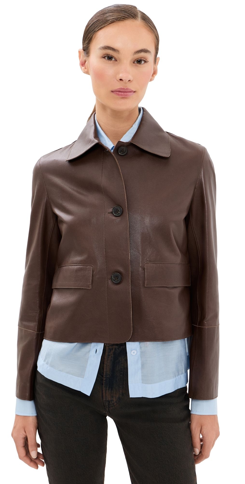 ARMA Vintage Leather Jacket Mud Brown 34