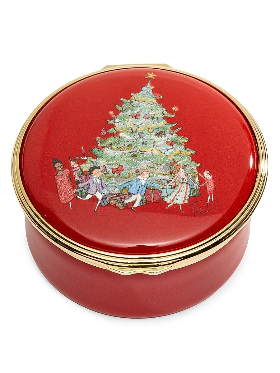 Nutcracker Tree Scene 'O Tannenbaum' Enamel Music Box