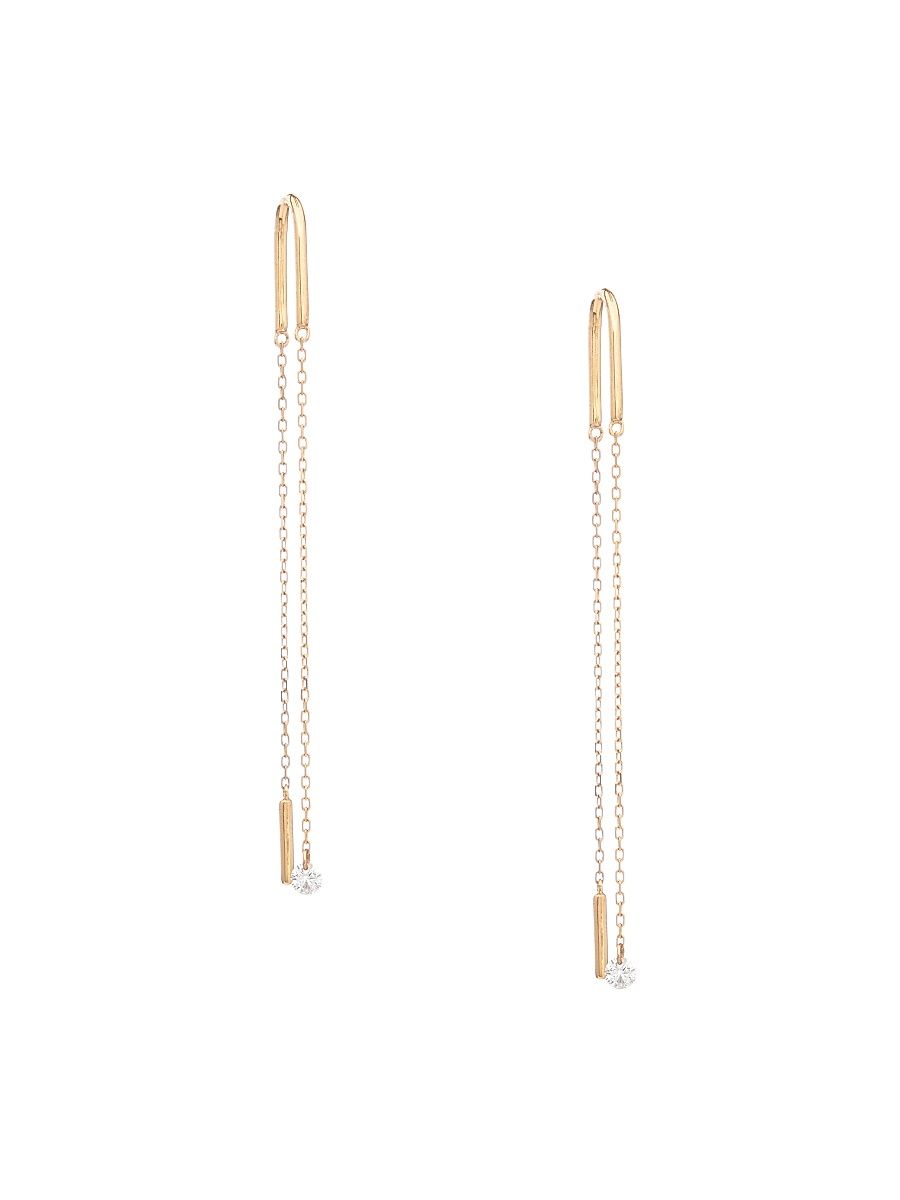 Women's Danaé 18K Yellow Gold & 0.1 TCW Diamond Chain Earrings - Yellow Gold