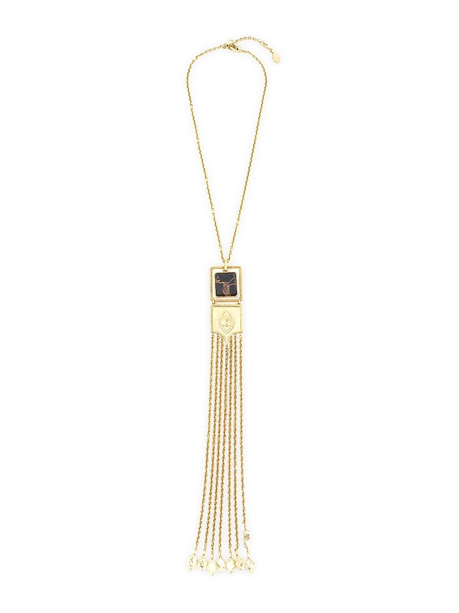Women's Goldtone Tassel Necklace - Gold And Black