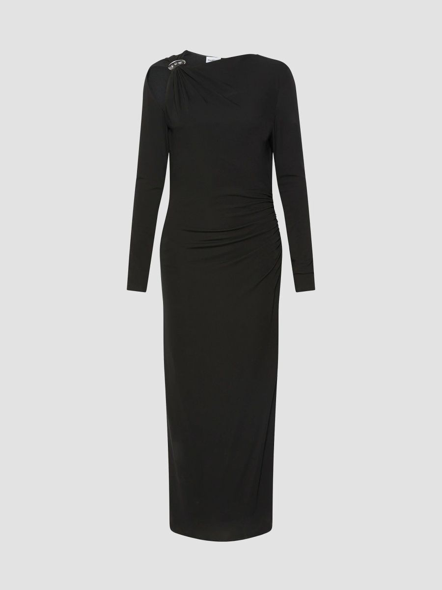 Marella Women's Jersey Dress with Asymmetric Detail - Black - Size XXL