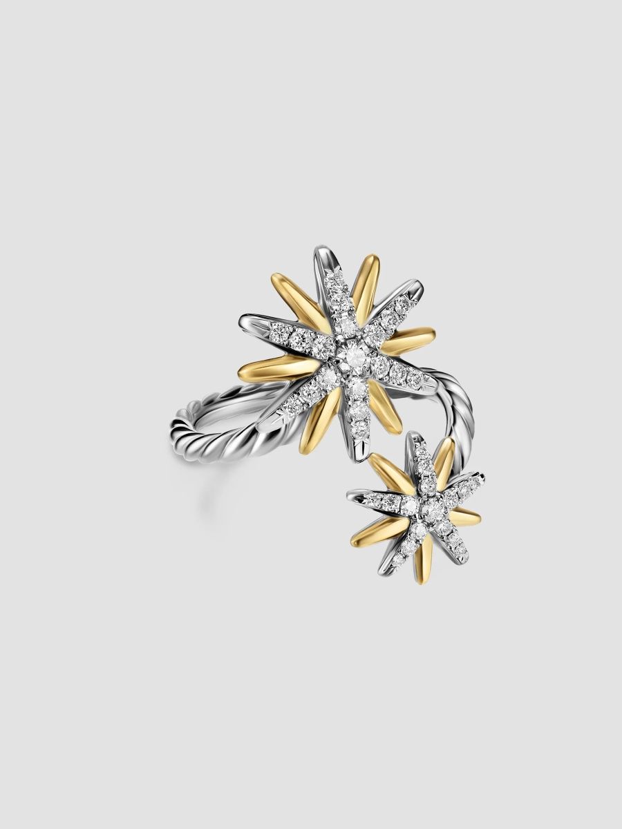 David Yurman Women's Starburst Bypass Ring in Sterling Silver - Silver Multi - Size 7
