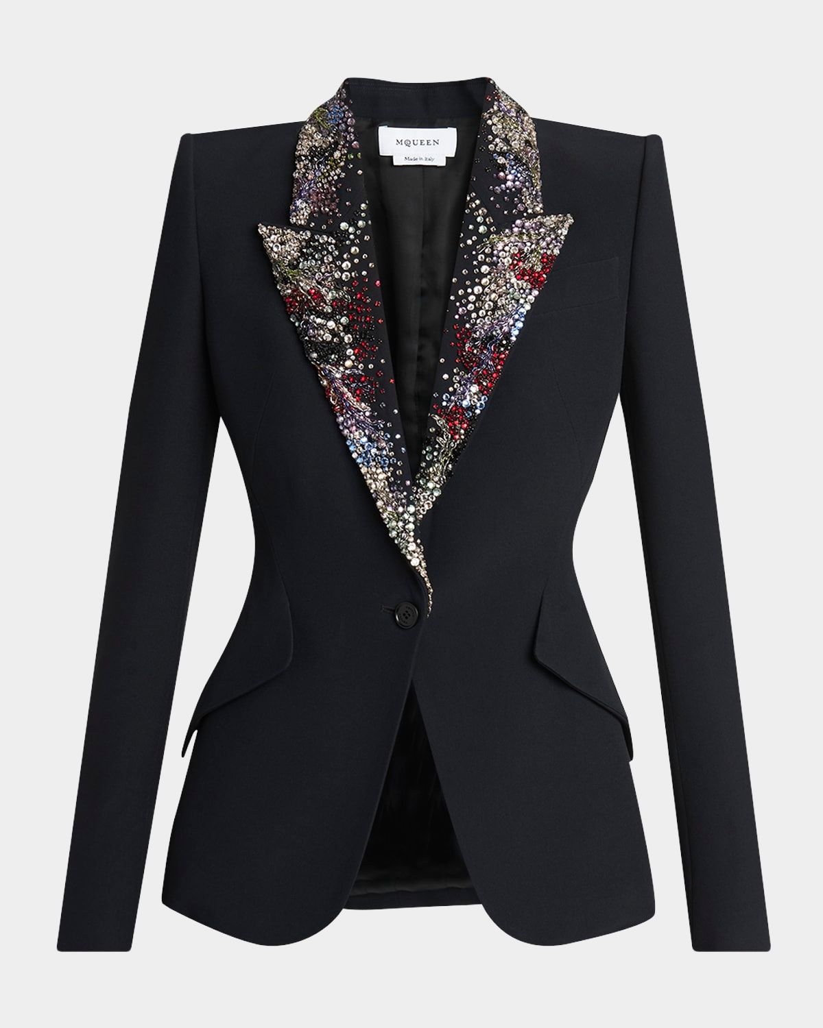 Crystal Lapel Single-Breasted Jacket