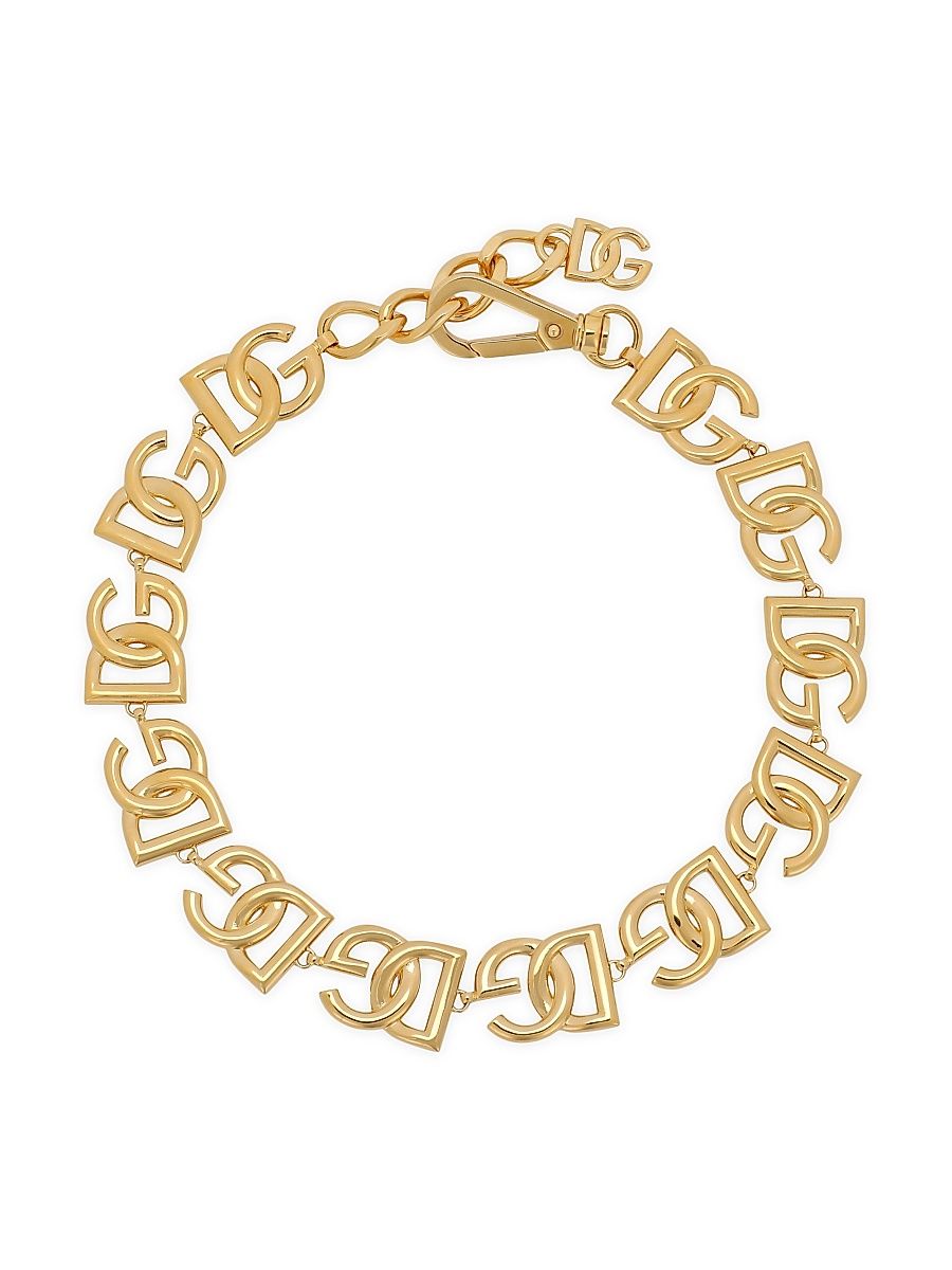 Women's Gold-Plated DG Chain Choker. - Gold