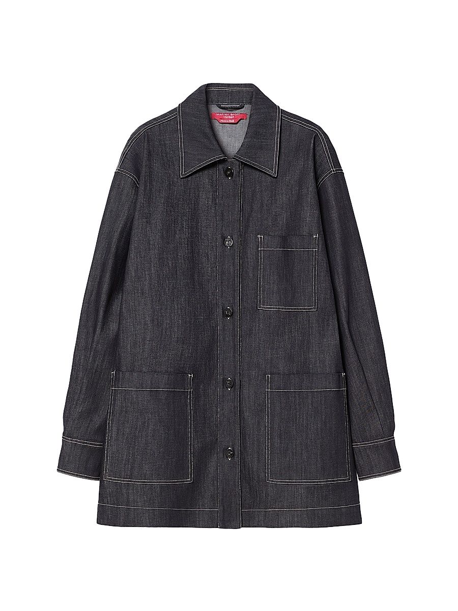 Women's Stretch Cotton Jacket - Navy - Size 16