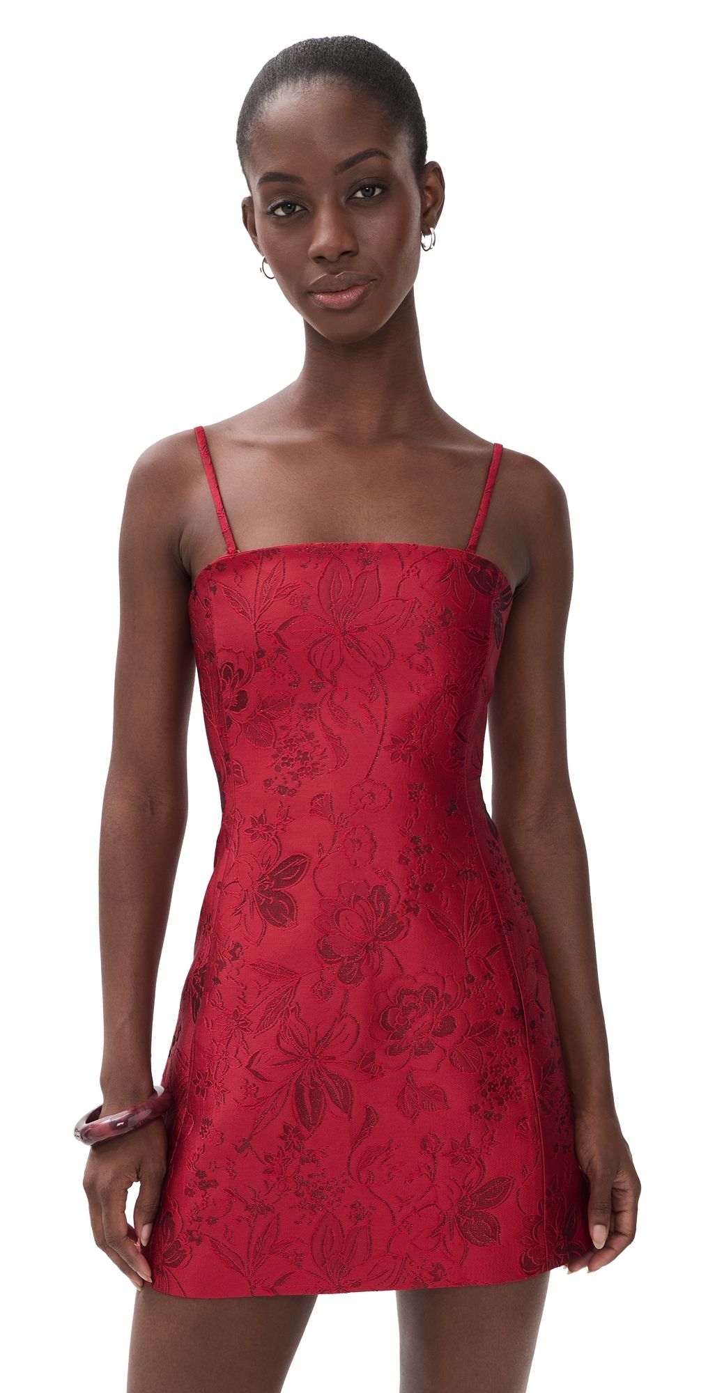 ALICE + OLIVIA Velia Removeable Strap Mini Dress Hibiscus 14