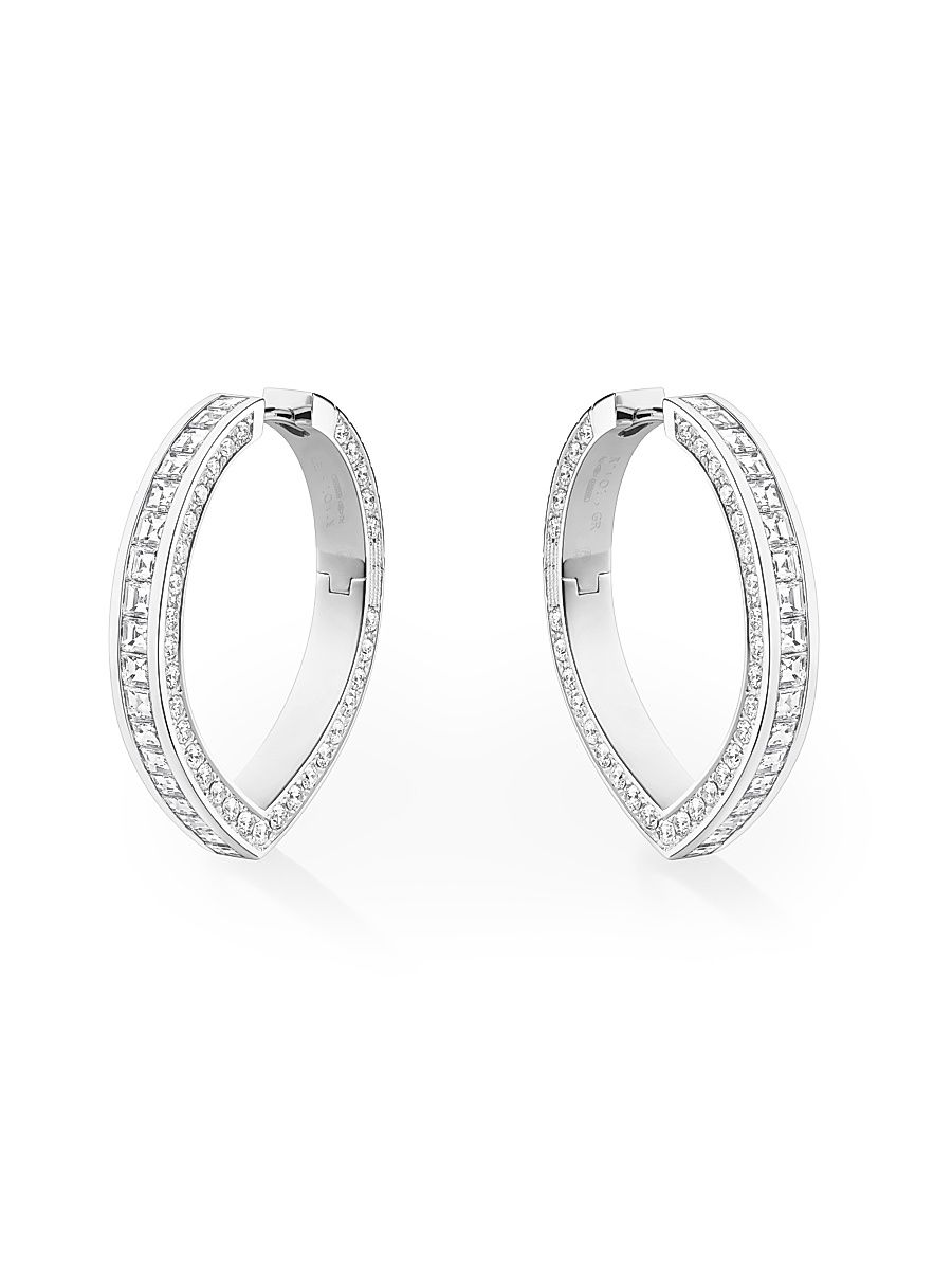 Women's Antifer 18K White Gold & 13.20 TCW Diamond Hoop Earrings - White Gold