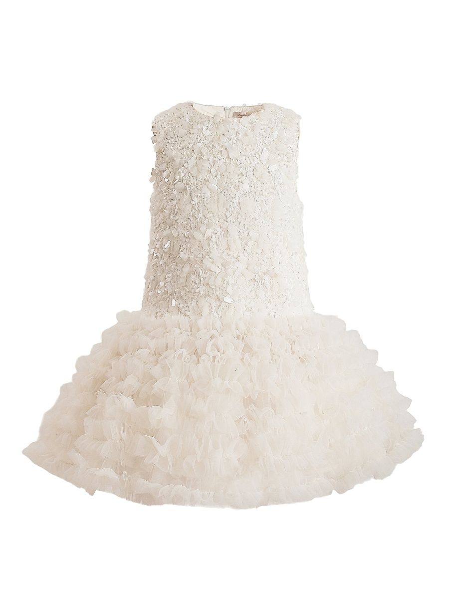 Little Girl's & Girl's Whispered Petal Mini Dress - Cream - Size 9