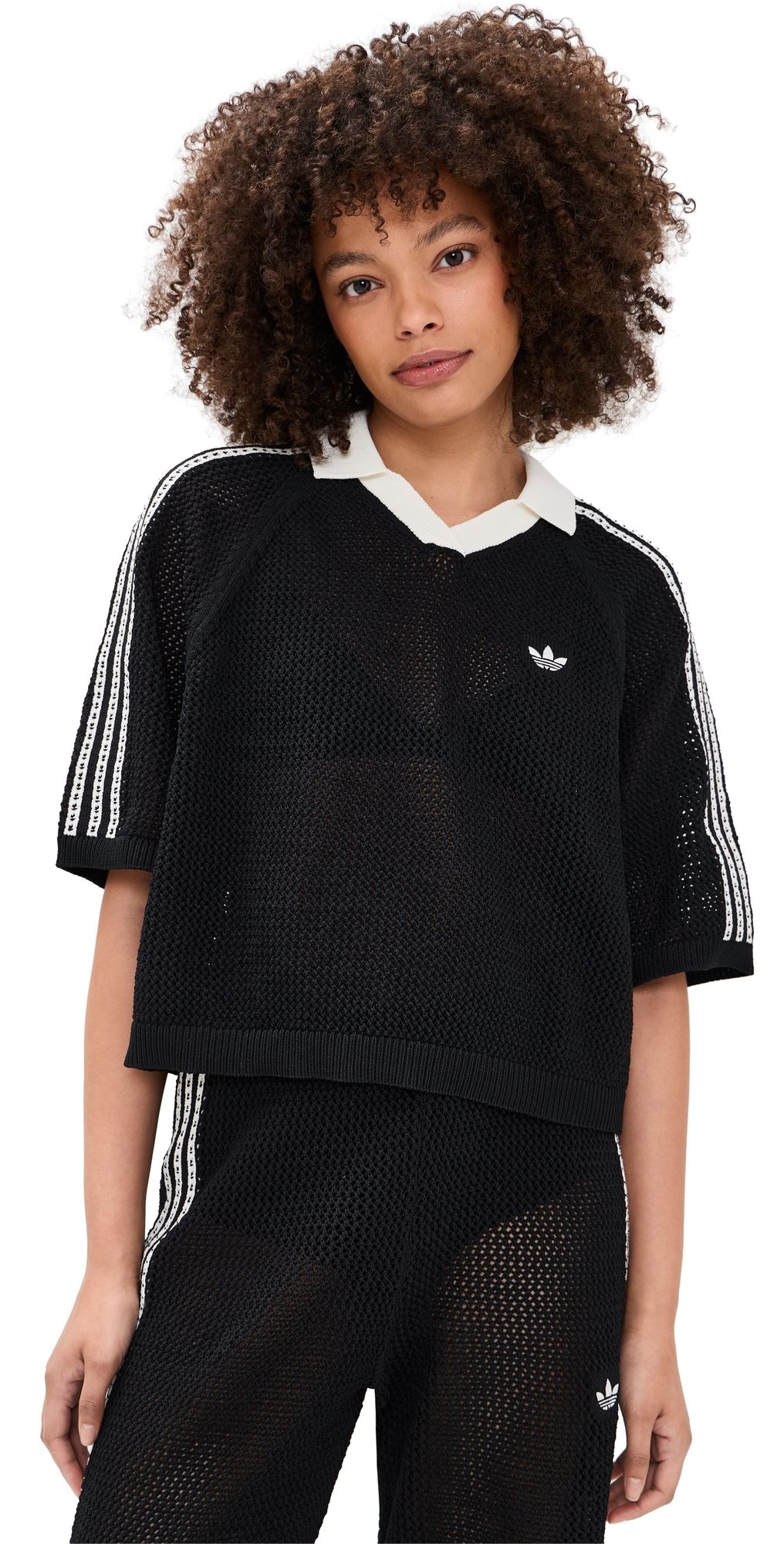 adidas Crochet Polo Black L