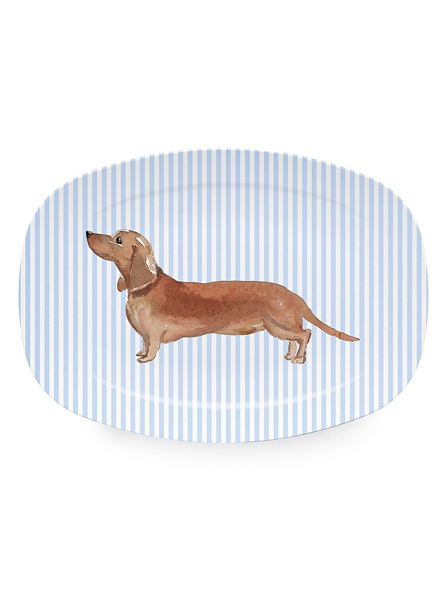 Woof Woof Best Friends Tan Dachshund Platter