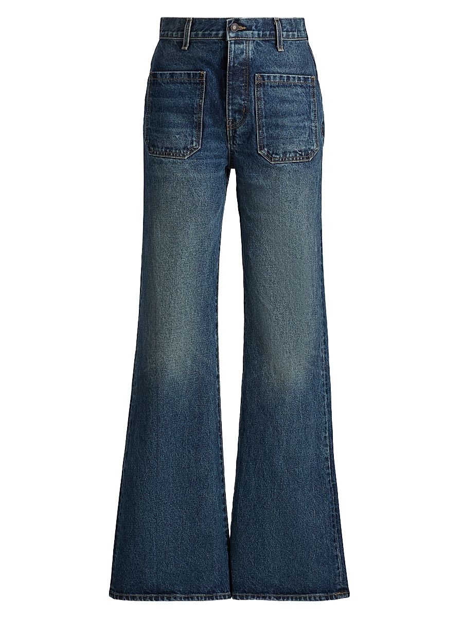 Women's Florence Patch Pocket Flare Jeans - Simon Wash - Size 32