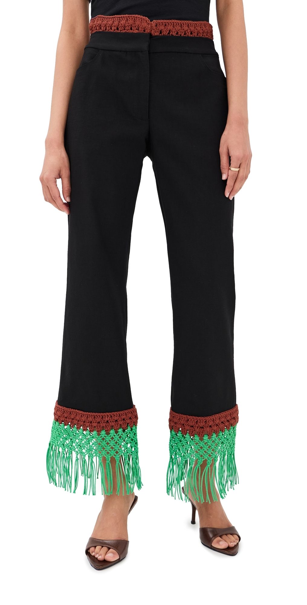 Rosie Assoulin Macrame Pizzants Pants Black 6
