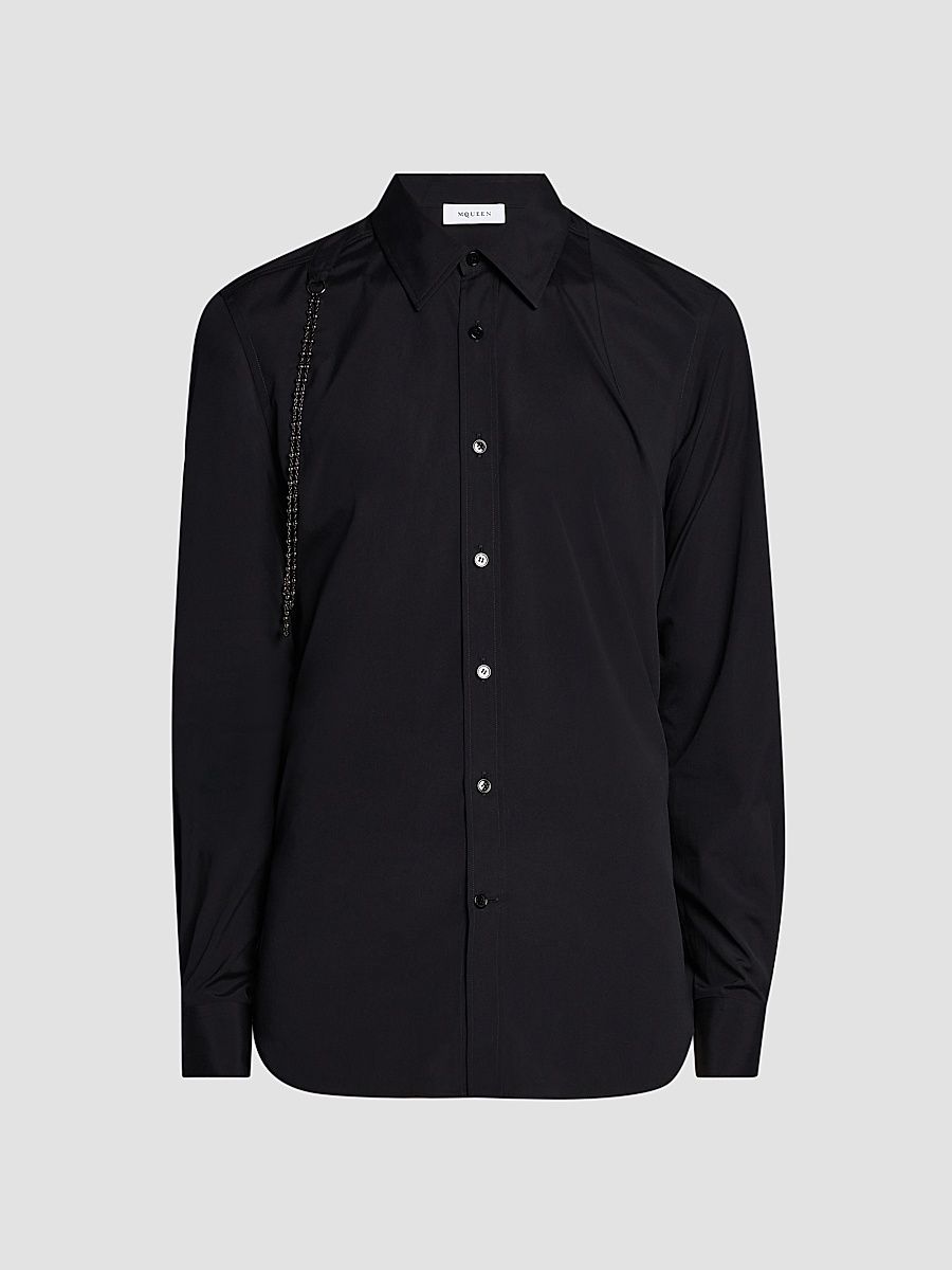 Men's Jewelry Harness Shirt - Black - Size 17.5