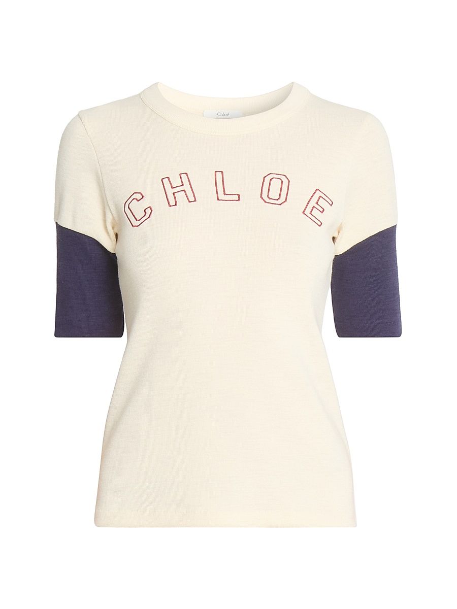 Women's Colorblocked Logo T-Shirt - Iconic Milk - Size XS