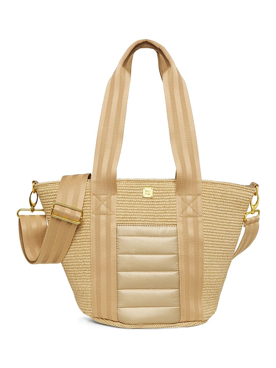 Women's Maxi Riviera Raffia Bucket Tote Bag - Dune Raffia