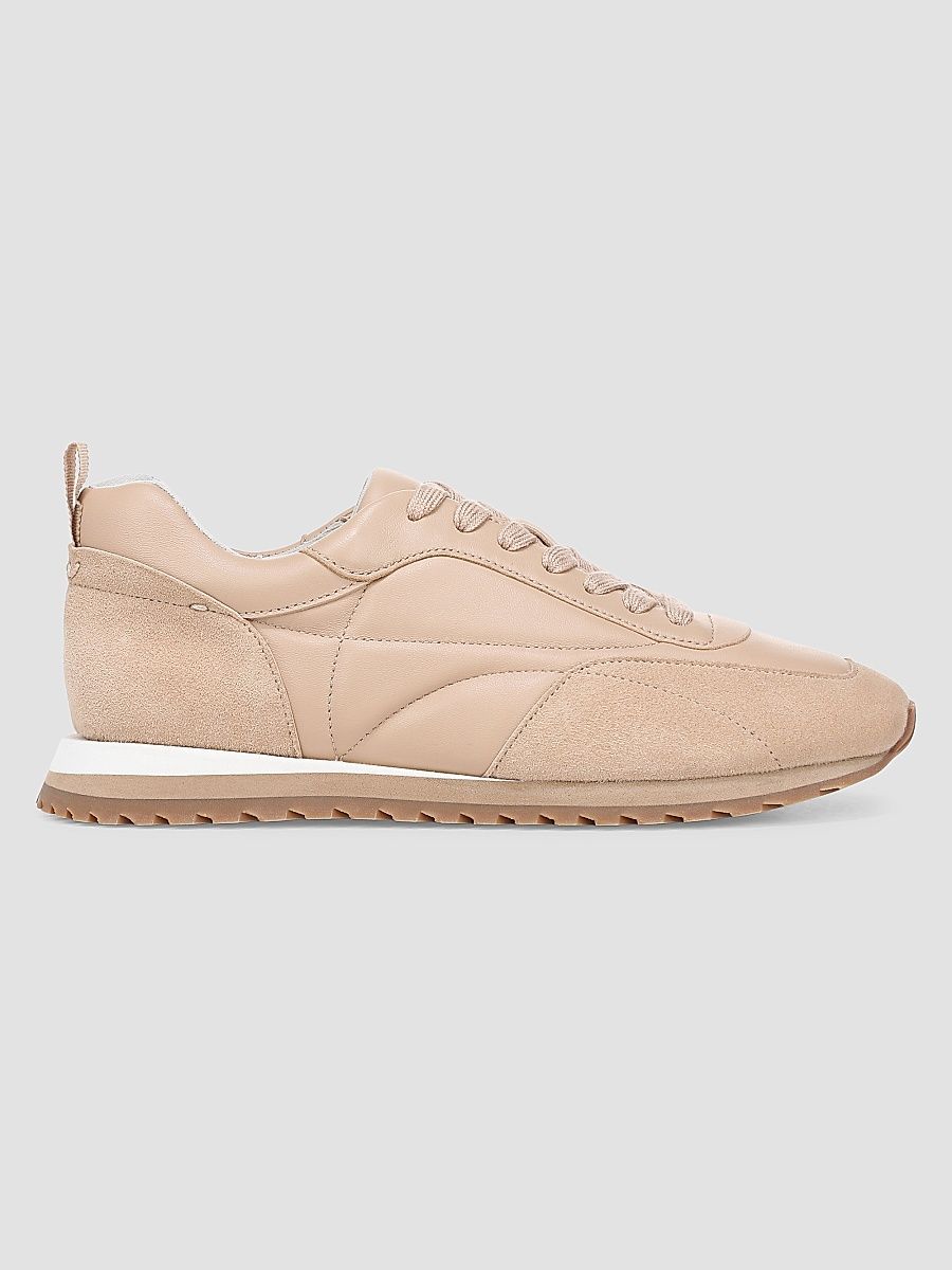 Women's Sophia Leather Low-Top Sneakers - Shortbread - Size 5.5