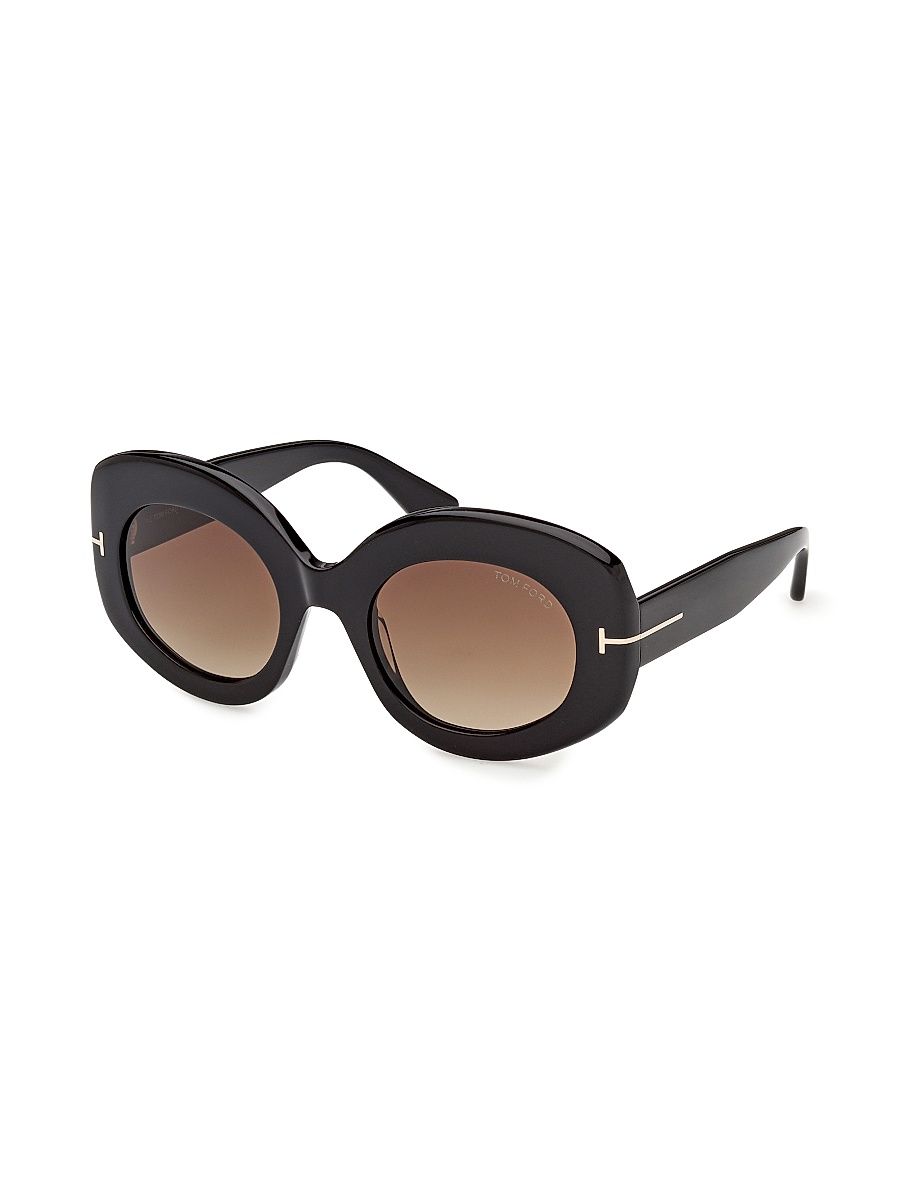 Women's Claudette 51MM Oval Sunglasses - Black Brown