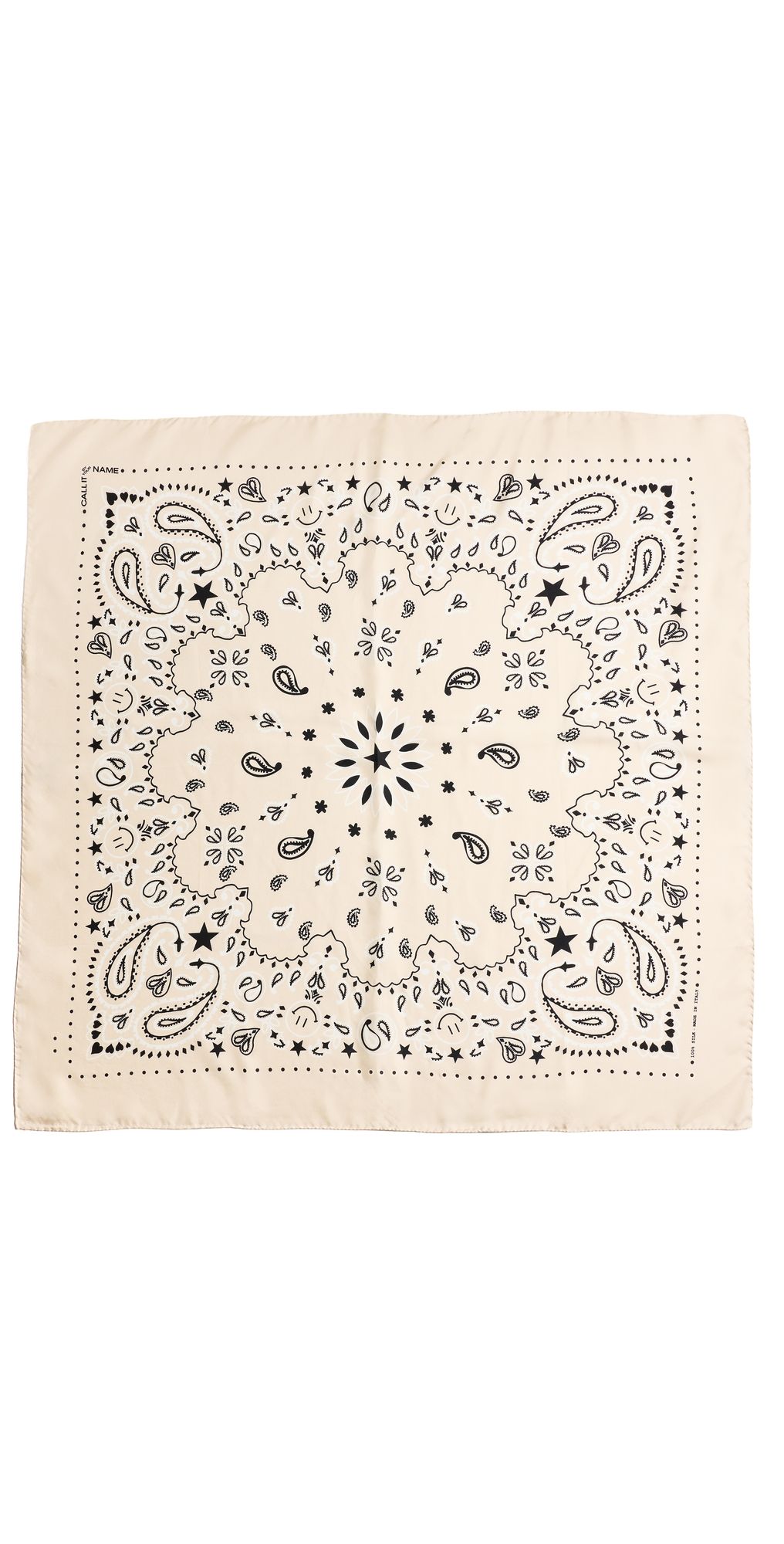 Call It By Your Name Silk Large Bandana Ecru One Size