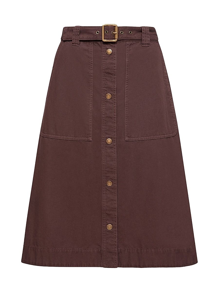 Women's Skirt in Cotton - Burgundy - Size Large