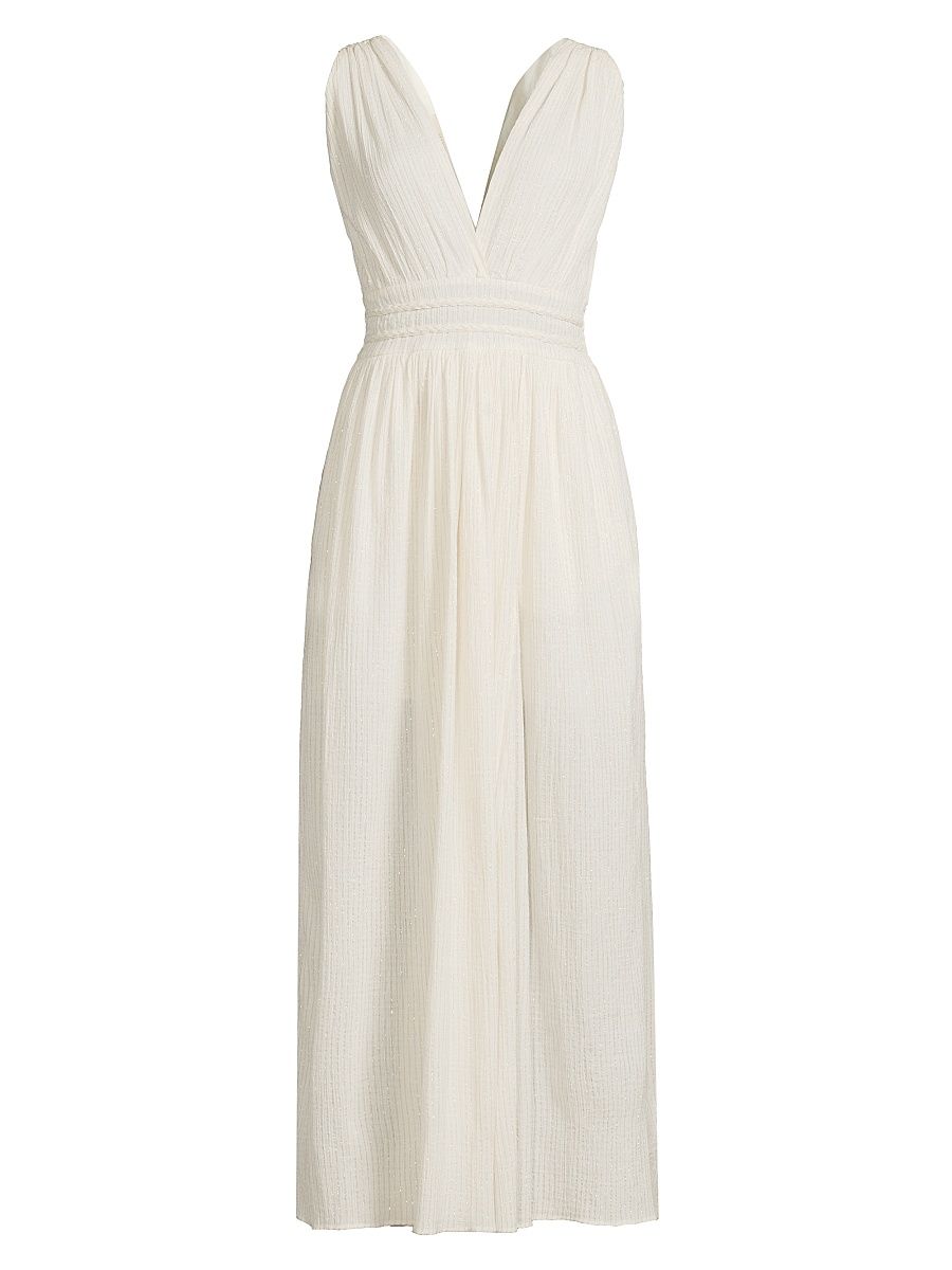 Women's Opal Sleeveless Maxi Dress - Ivory Gold - Size Small