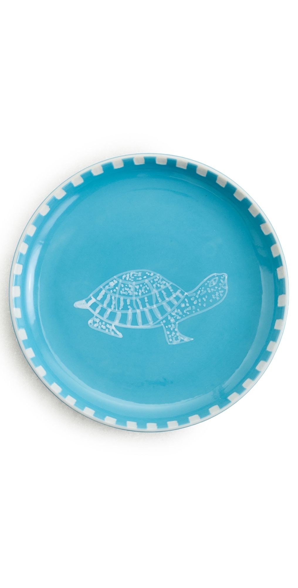Carolina K Handpainted Turtle Appetizer Plate Blue One Size