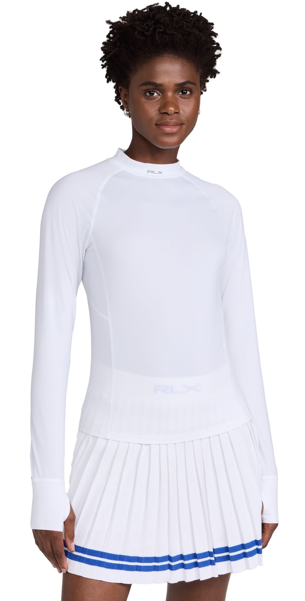 RLX Ralph Lauren Recycled Peached Airflow Long Sleeve Base Layer Ceramic White XS