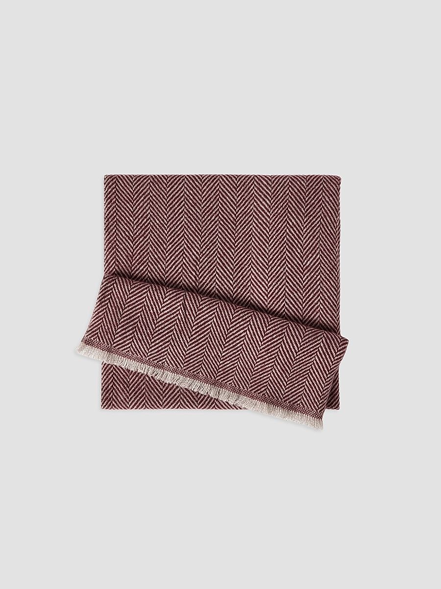 Men's Cashmere Chevron Scarf - Amaranth