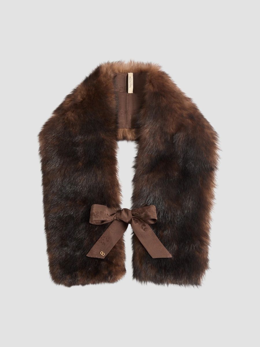Valentino Women's Lamb Fur Scarf - Brown