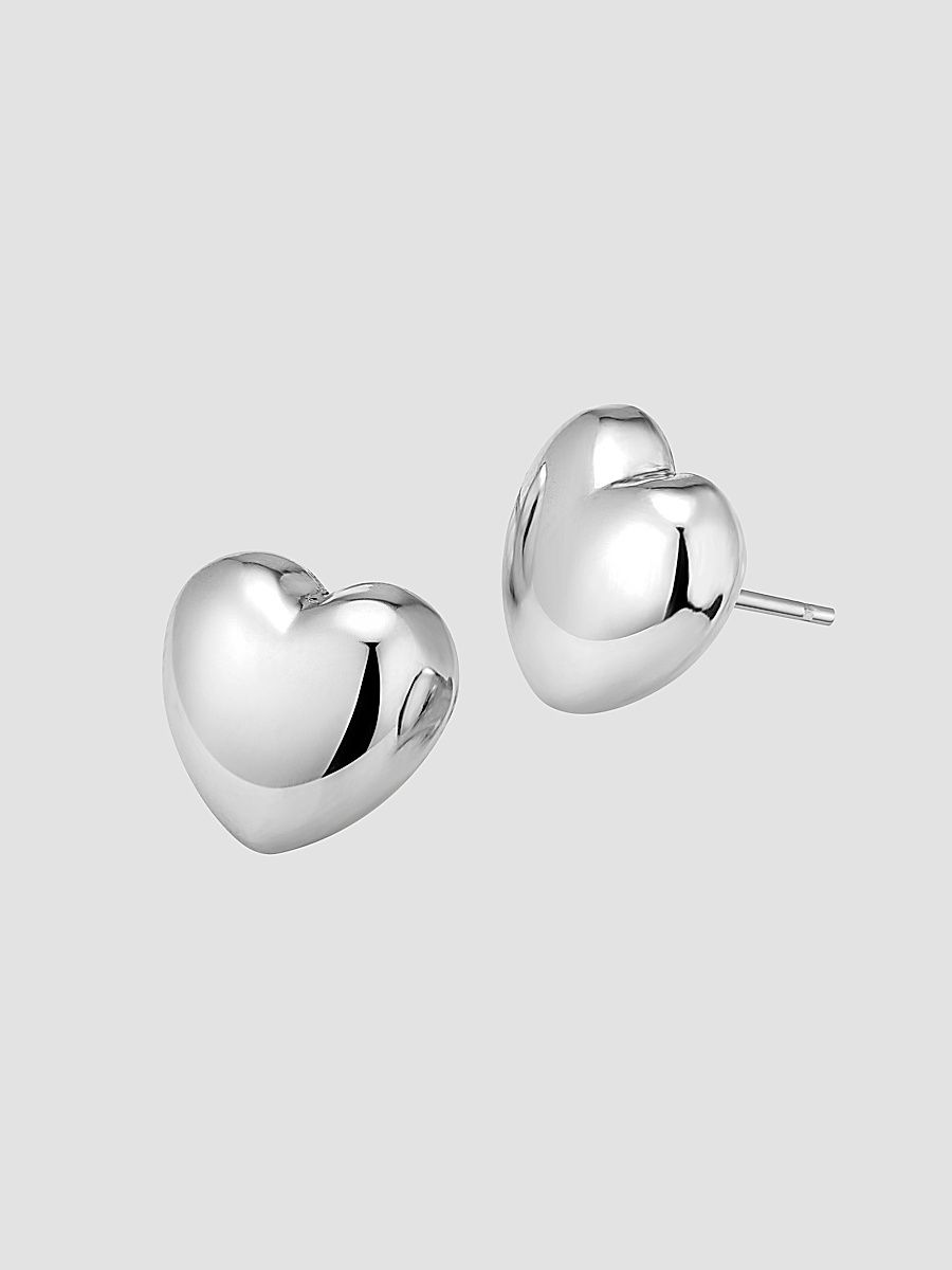 Women's Lover Studs in Sterling Silver - Silver